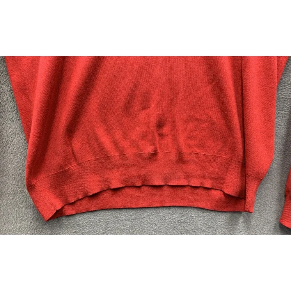 Polo Ralph lauren Mens Pullover V-Neck Sweaters Pima Cotton Preppy Red Large